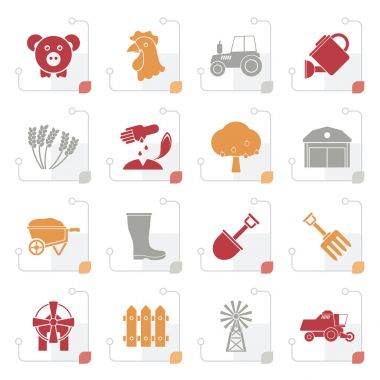 Stilize tarım ve tarım simgeler