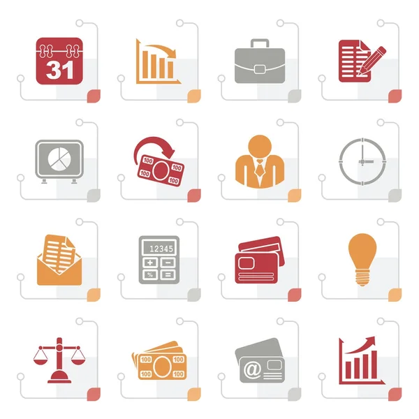 Gestileerde Business en office Icons — Stockvector