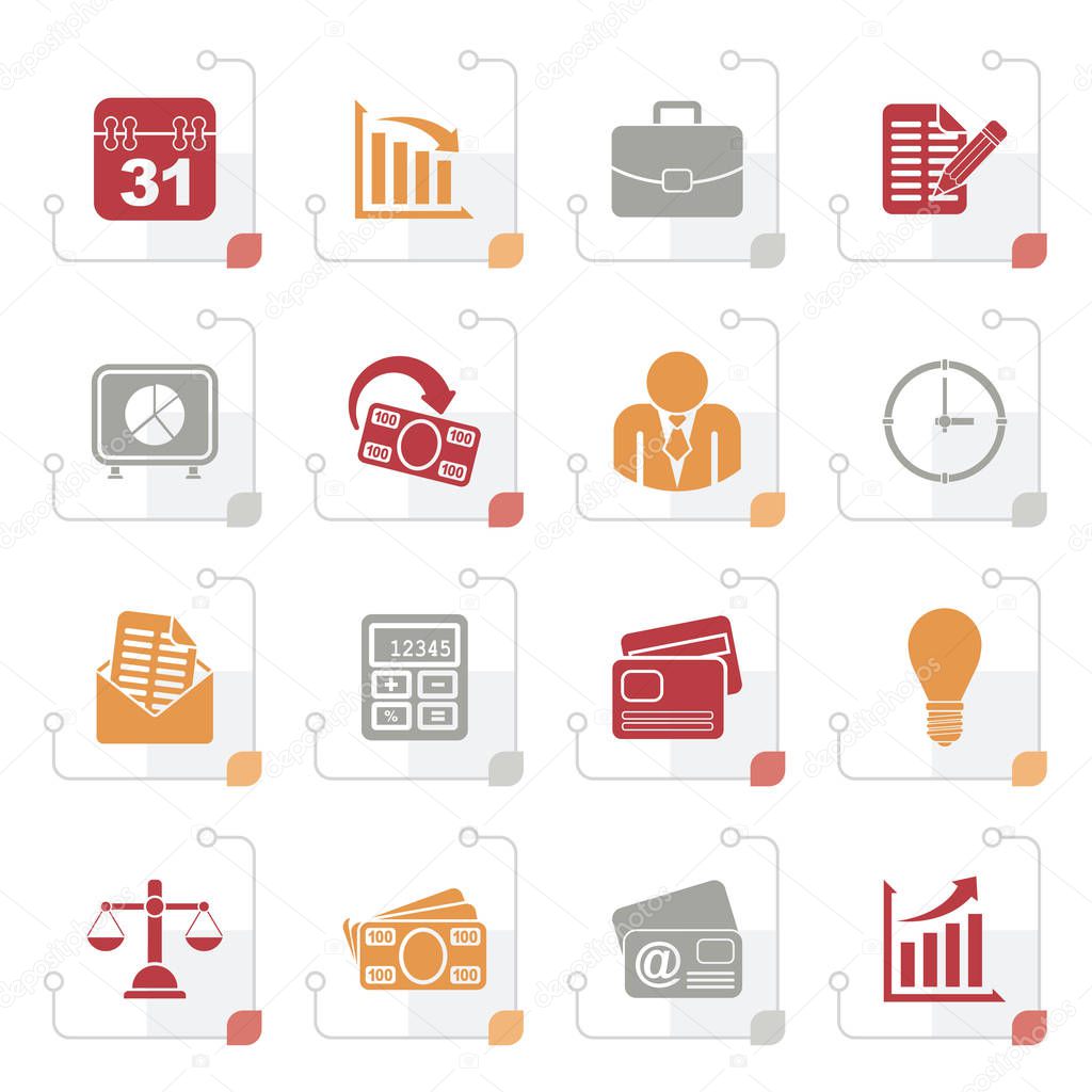 Stylized Business and office icons