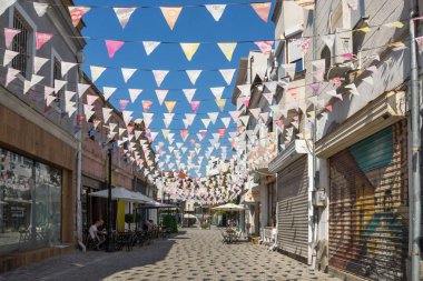 Plovdiv, Bulgaristan - 1 Eylül 2017: Street bölgesinde Kapana, şehir Plovdiv