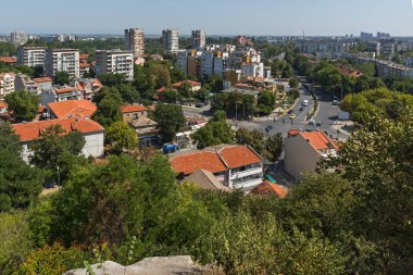Plovdiv, Bulgaristan - 1 Eylül 2017: Nebet tepe Hill Şehir Plovdiv için şaşırtıcı Panorama