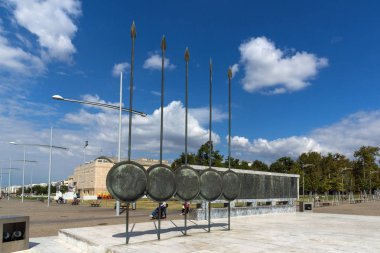 Thessaloniki, Yunanistan - 30 Eylül 2017: İskender büyük anıt, setin City, Thessaloniki, Yunanistan