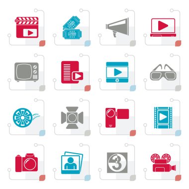 Stilize film ve sinema simgeler 