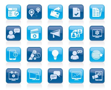 Internet pazarlama ve ticaret simgeler