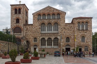 Thessaloniki, Yunanistan - 30 Eylül 2017: Antik Bizans Kilisesi, Aziz Demetrius Thessaloniki, Yunanistan'ın şehir merkezinde