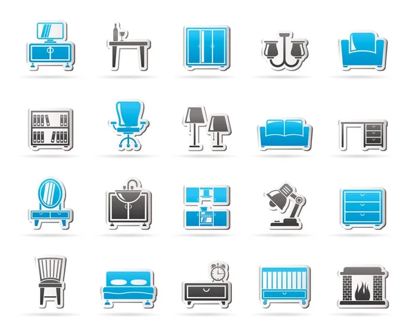 家具和家庭设备图标 — 图库矢量图片