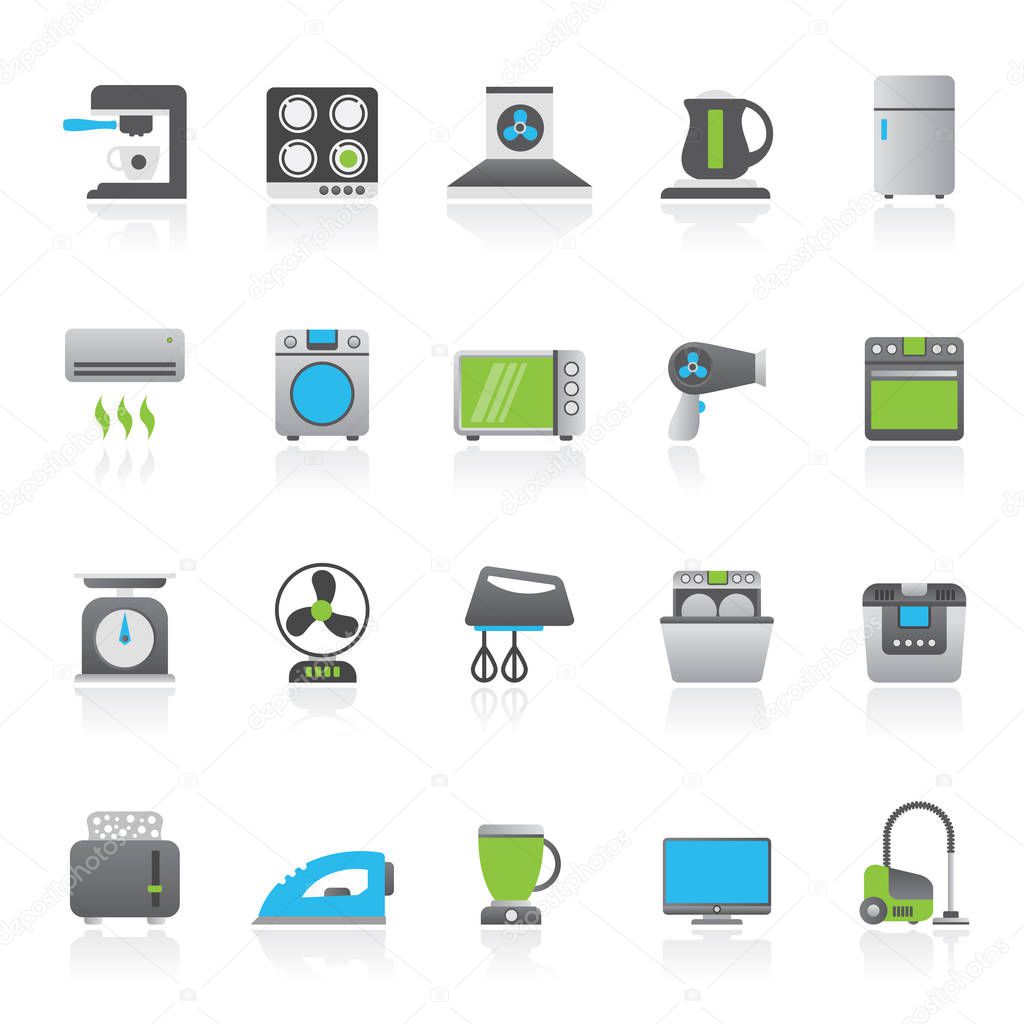 household appliances and electronics icons