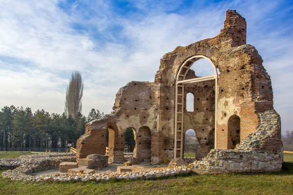 Red Church - large partially preserved late Roman (early Byzantine) Christian basilica near town of Perushtitsa, Bulgaria
