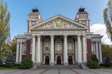 Sofia, Bulgaristan - 7 Kasım 2017: Ulusal Tiyatro Ivan Vazov Sofya