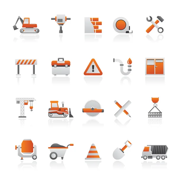 Bouw en constructie pictogrammen — Stockvector