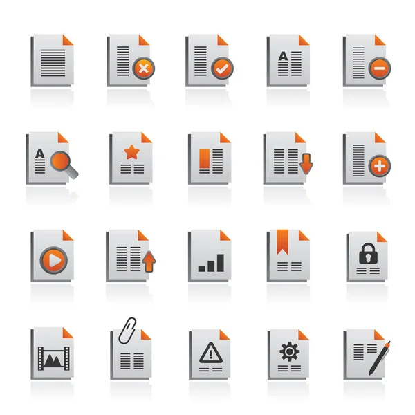Diferentes tipos de iconos de Documento — Vector de stock
