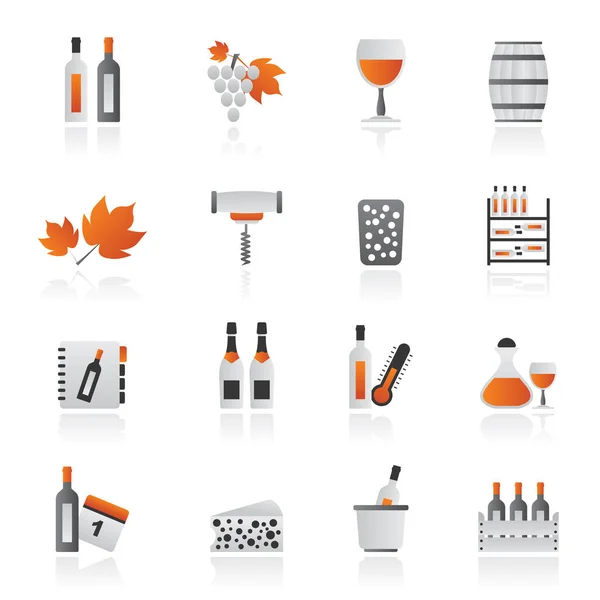 Wine industry objects icons — Stock Vector