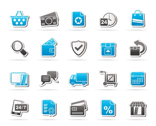 Ícones de comércio eletrônico e loja —  Vetores de Stock
