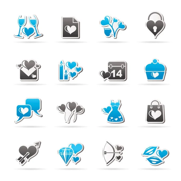 Love and Valentine Holidays icons — Stock Vector