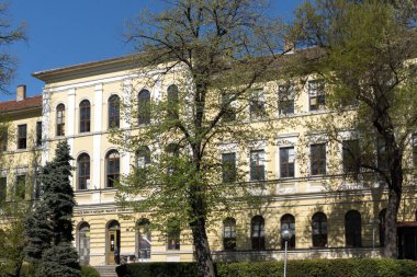 Veliko Tarnovo, Bulgaristan - 11 Nisan 2017: Bahar bakış, Güzel Sanatlar Fakültesi, Veliko Tarnovo Üniversitesi