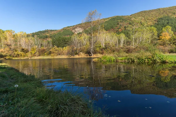 Paesaggio Autunnale Del Fiume Iskar Vicino Lago Pancharevo Sofia Città — Foto Stock