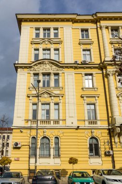 Sofia, Bulgaristan-12 Kasım 2017: Sofya, Bulgaristan şehir merkezinde Old Building