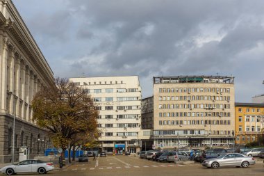 Sofia, Bulgaristan-12 Kasım 2017: Sofya, Bulgaristan şehir merkezinde inşa