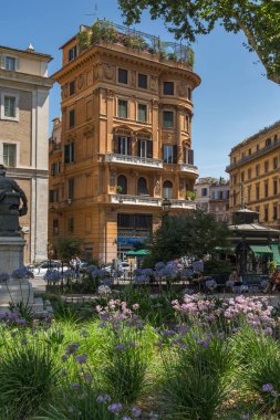 Rome, İtalya - 23 Haziran 2017: Tipik bina ve Bahçe şehir Roma, İtalya