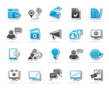 Internet pazarlama ve ticaret simgeler - vektör Icon set
