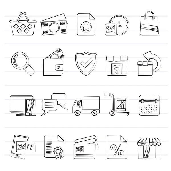 Commerce Und Shop Icons Vektor Icon Set — Stockvektor