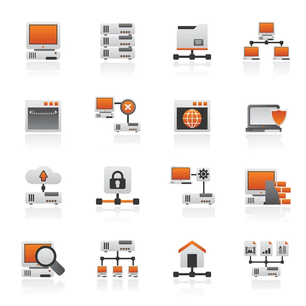 Server Network Icons Vector Icon Set — Stock Vector