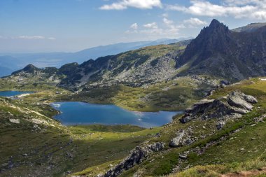 İkiz ve Trefoil göller, yedi Rila göller, Bulgaristan muhteşem manzara