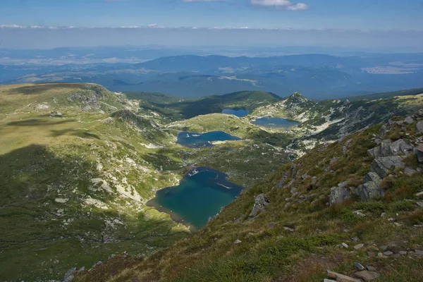 Amazing Landscape Fish Lower Twin Dan Trefoil Lakes Seven Rila — Stok Foto