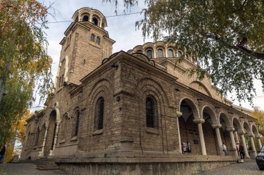 Sofia, Bulgaristan-12 Kasım 2017: katedral kilise St. Nedelya Sofya, Bulgaristan