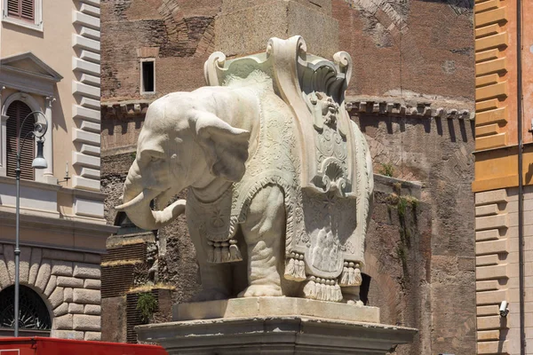 Rom Italien Juni 2017 Panorama Mit Elefanten Obelisk Und Pantheon — Stockfoto