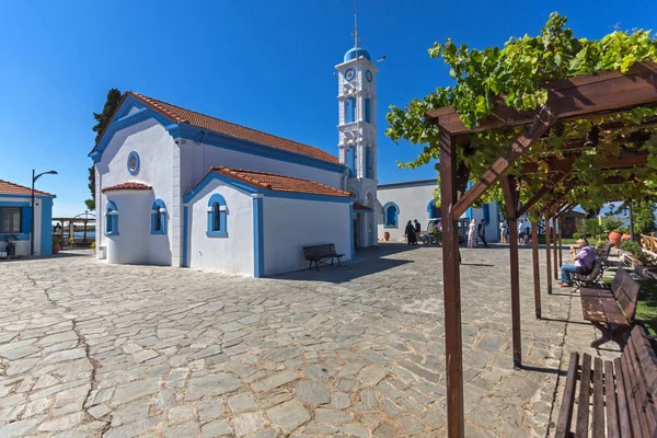 Porto Lagos Grécia Setembro 2017 Mosteiro São Nicolau Localizado Duas — Fotografia de Stock