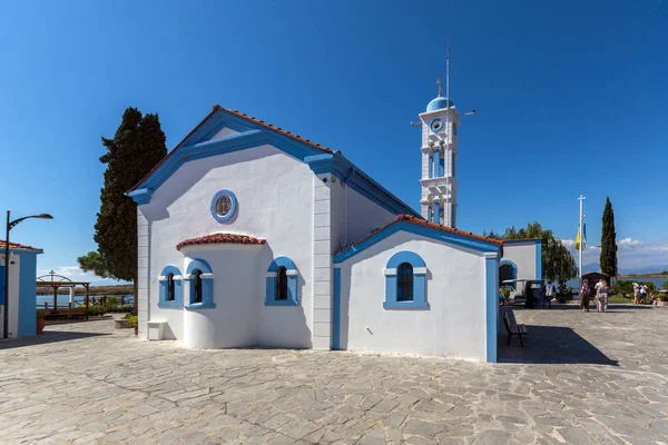 Porto Lagos Grécia Setembro 2017 Mosteiro São Nicolau Localizado Duas — Fotografia de Stock