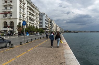 Thessaloniki, Yunanistan - 30 Eylül 2017: Görünüm Selanik şehir, orta Makedonya, Yunanistan'ın set of Amazing