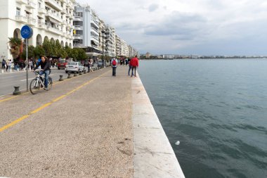 Thessaloniki, Yunanistan - 30 Eylül 2017: Görünüm Selanik şehir, orta Makedonya, Yunanistan'ın set of Amazing
