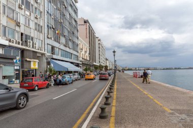 Thessaloniki, Yunanistan - 30 Eylül 2017: Görünüm Selanik şehir, orta Makedonya, Yunanistan'ın set of Amazing