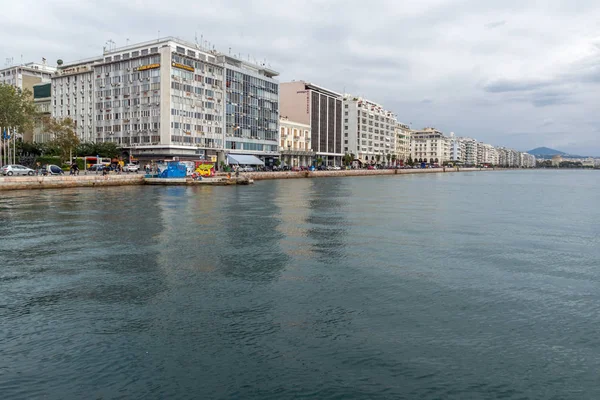 Thessaloniki Grecia Septiembre 2017 Increíble Vista Del Terraplén Ciudad Salónica — Foto de Stock