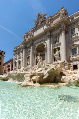 Rome, İtalya - 23 Haziran 2017: Trevi Çeşmesi (Fontana di Trevi) Roma şehri, Italyt gelen turist