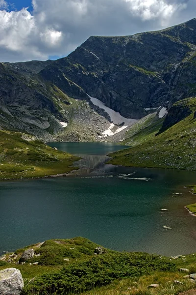 Muhteşem Manzara Ikiz Göl Yedi Rila Göller Bulgaristan — Stok fotoğraf