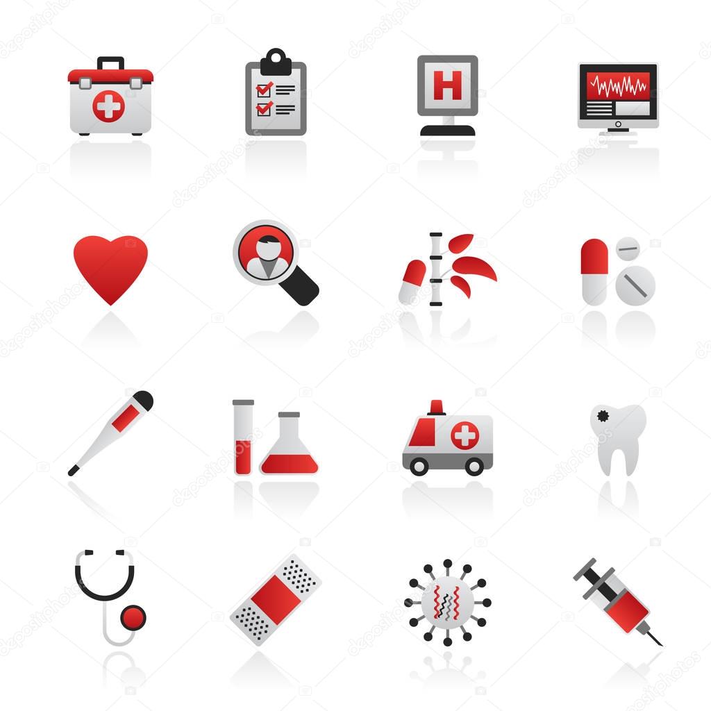 Hospital, medical and healthcare icons - vector icon set