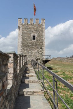 Skopje, Makedonya - 13 Mayıs 2017: Skopje kale (Kale kale) Old Town, Makedonya Cumhuriyeti