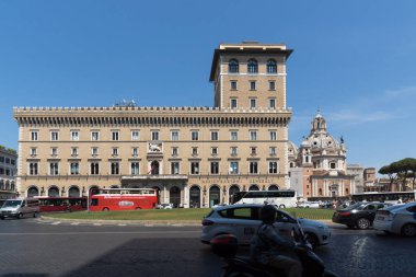 Rome, İtalya - 23 Haziran 2017: Roma, İtalya Piazza Venezia görünümünü şaşırtıcı