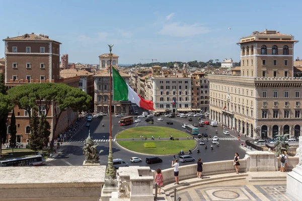 Řím Itálie Června 2017 Úžasný Výhled Piazza Venezia Římě Itálie — Stock fotografie