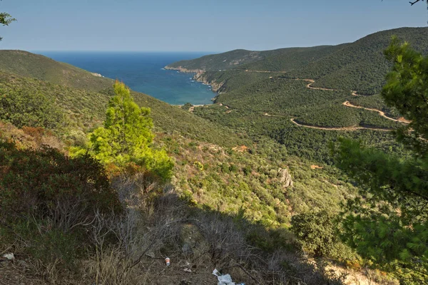 Seascape Mamba Beach Ampelos Sithonia Peninsula Chalkidiki Central Macedonia Greece — Stock Photo, Image