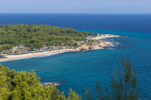 Panoramic View Platanitsi Beach Sithonia Peninsula Chalkidiki Central Macedonia Greece — Stock Photo, Image