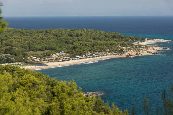 Panoramic View Platanitsi Beach Sithonia Peninsula Chalkidiki Central Macedonia Greece — Stock Photo, Image
