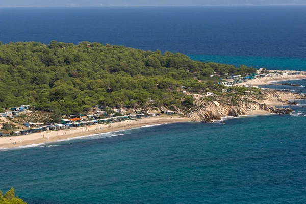 Panoramic View Platanitsi Beach Sithonia Peninsula Chalkidiki Central Macedonia Greece — Stock Photo, Image