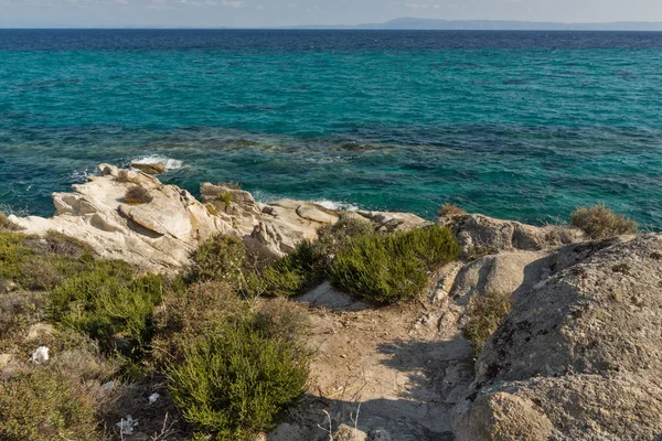 Zeegezicht Van Orange Strand Kavourotripes Sithonia Schiereiland Chalkidiki Centraal Macedonië — Stockfoto