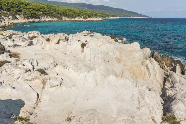 Zeegezicht Van Orange Strand Kavourotripes Sithonia Schiereiland Chalkidiki Centraal Macedonië — Stockfoto