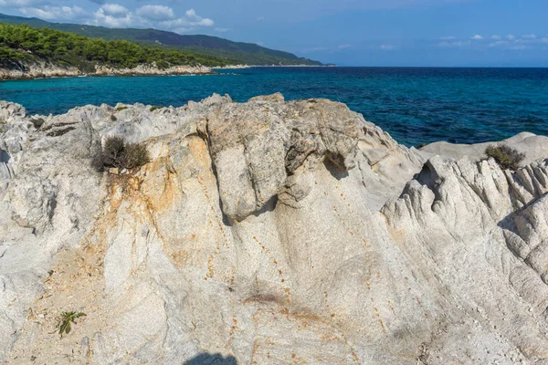 Zeegezicht Van Orange Strand Kavourotripes Sithonia Schiereiland Chalkidiki Centraal Macedonië — Stockfoto