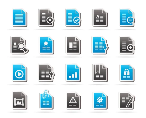 Different Types Document Icons Vector Icon Set — Stock Vector